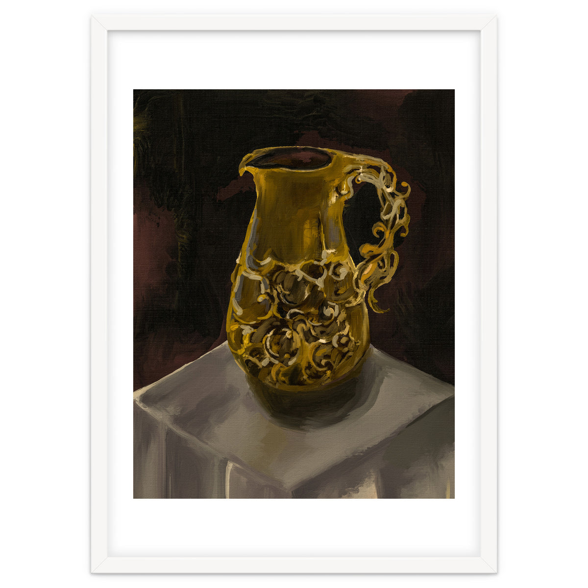 Golden Jug oil painted