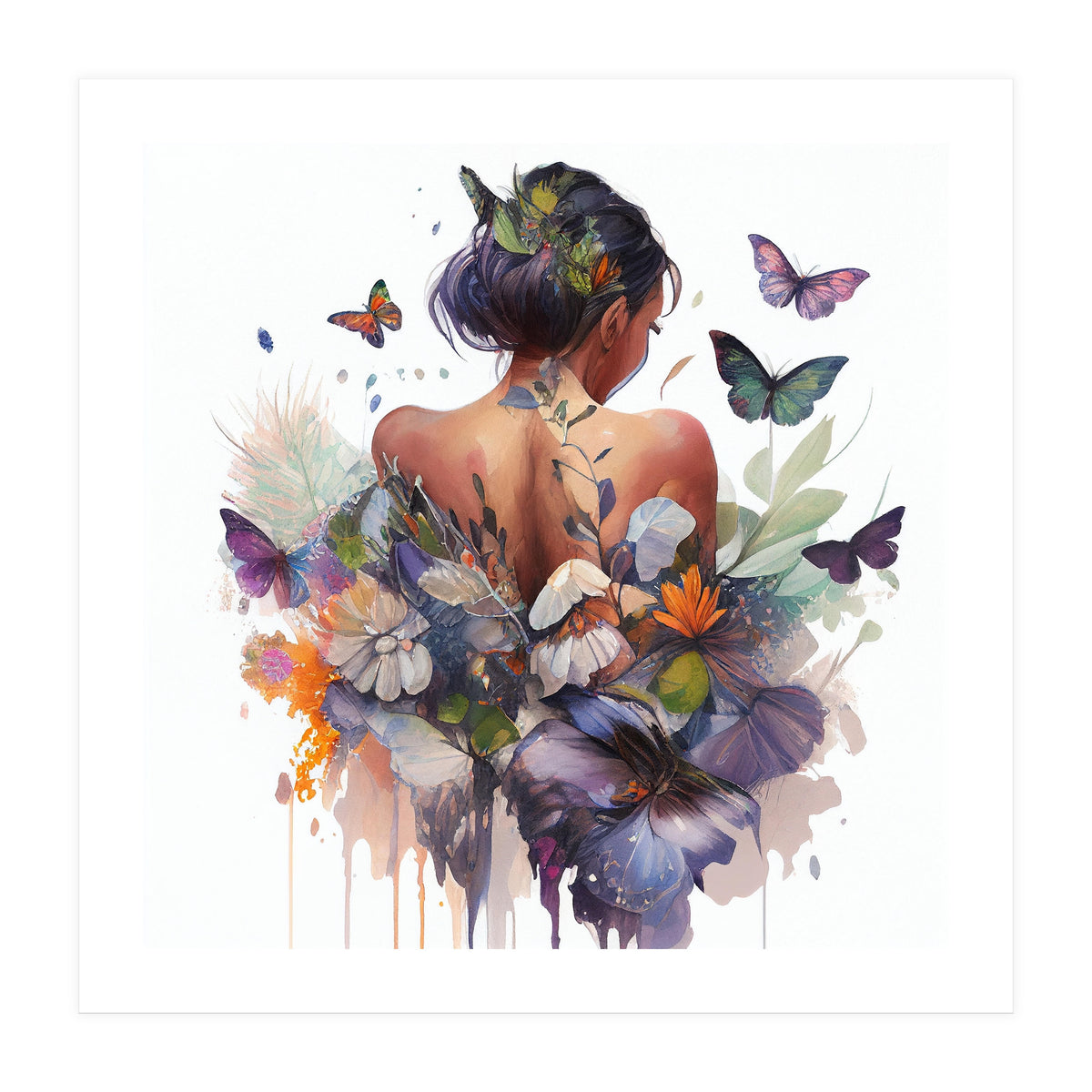 Butterfly Botanical Back (Print Only)
