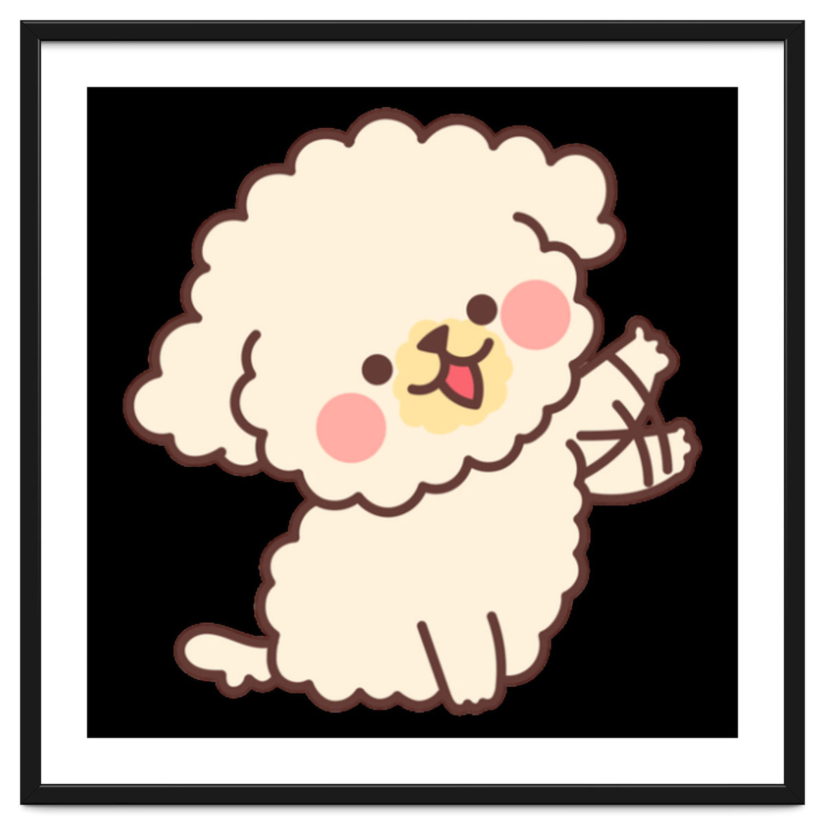 Cute Dog Happily Waving His Paw