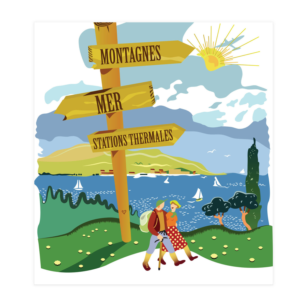 Hiking on Adriatic Coast, Yugoslavia (Print Only)