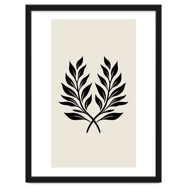 Minimalist Laurel Wreath: Botanical Line Art