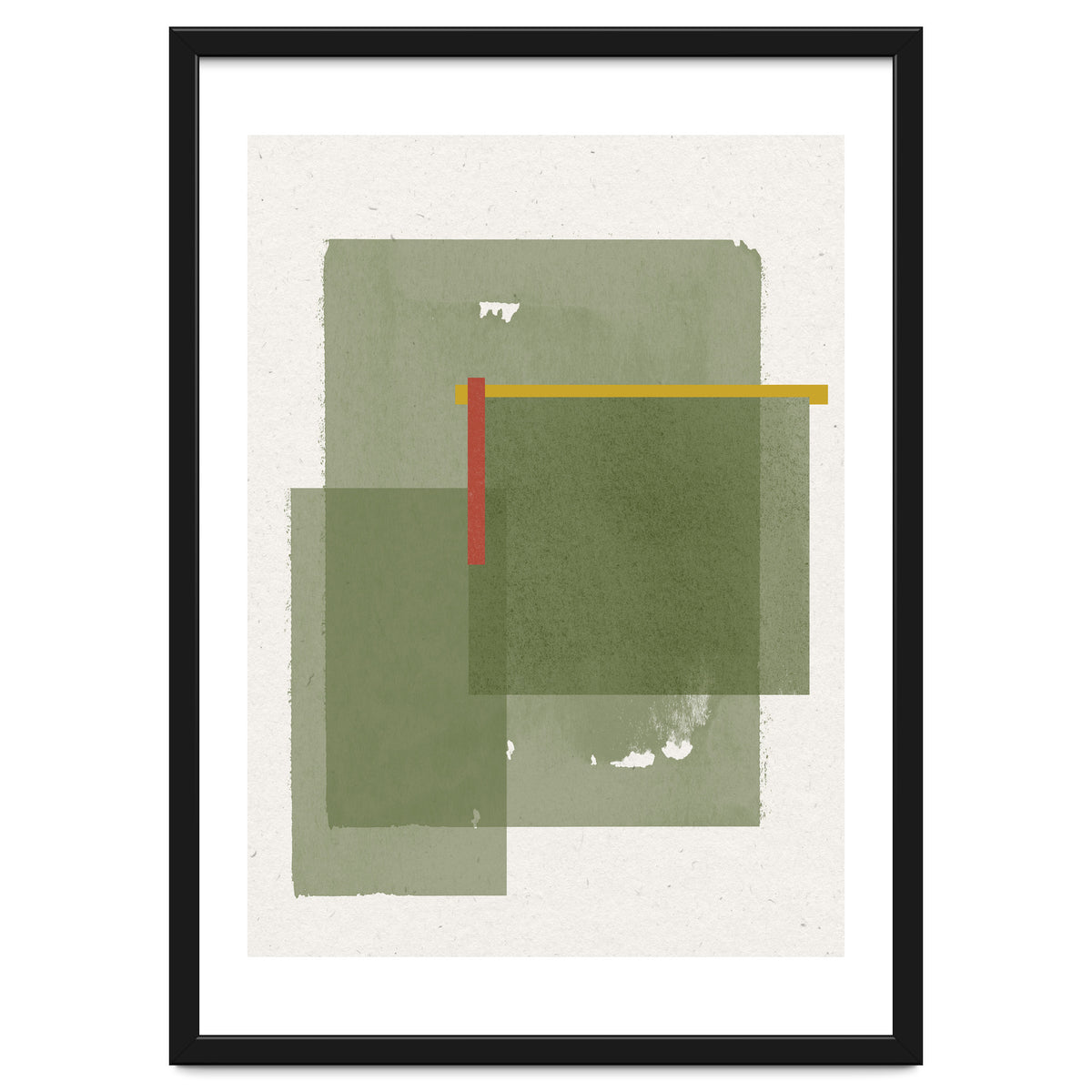 GREEN WATERCOLOR SHAPES NO.2