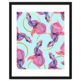 HullaHoops, Eclectic Colorful Fish Graphic Design, Animals Gold Rings Surrealism Quirky thumbnail