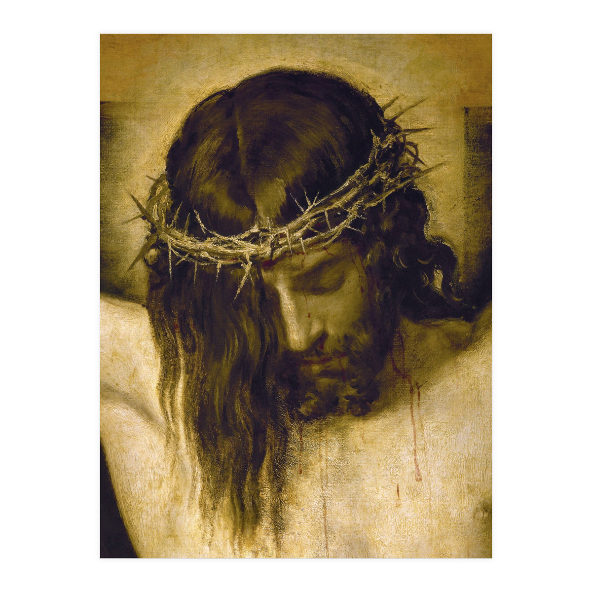 Crucified Christ (detail of the head). Cristo crucificado. Madrid, Prado museum. (Print Only)