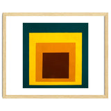 JOSEF ALBERS - HOMAGE TO THE SQUARE DARK GREEN YELLOW ORANGE BROWN thumbnail