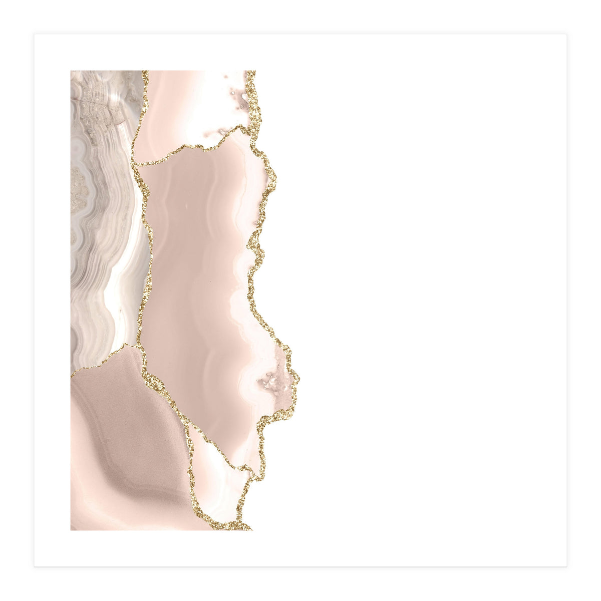 Ivory & Gold Agate Texture 05 (Print Only)