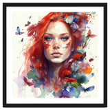 Watercolor Floral Red Hair Woman #9 thumbnail