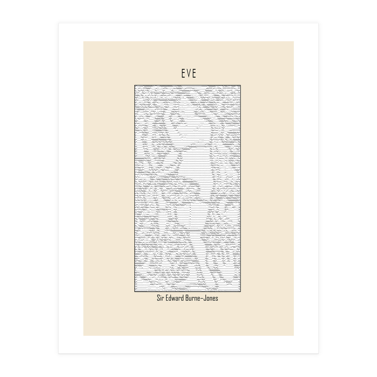 Eve – Sir Edward Burne–jones (ascii Art) (Print Only)