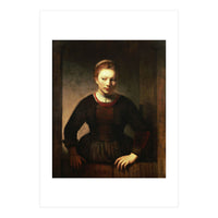 Rembrandt Harmenszoon van Rijn / 'Young Girl at an Open Half-Door', 1645. (Print Only)