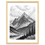 Majestic Alpine Mountain Range Sketch thumbnail