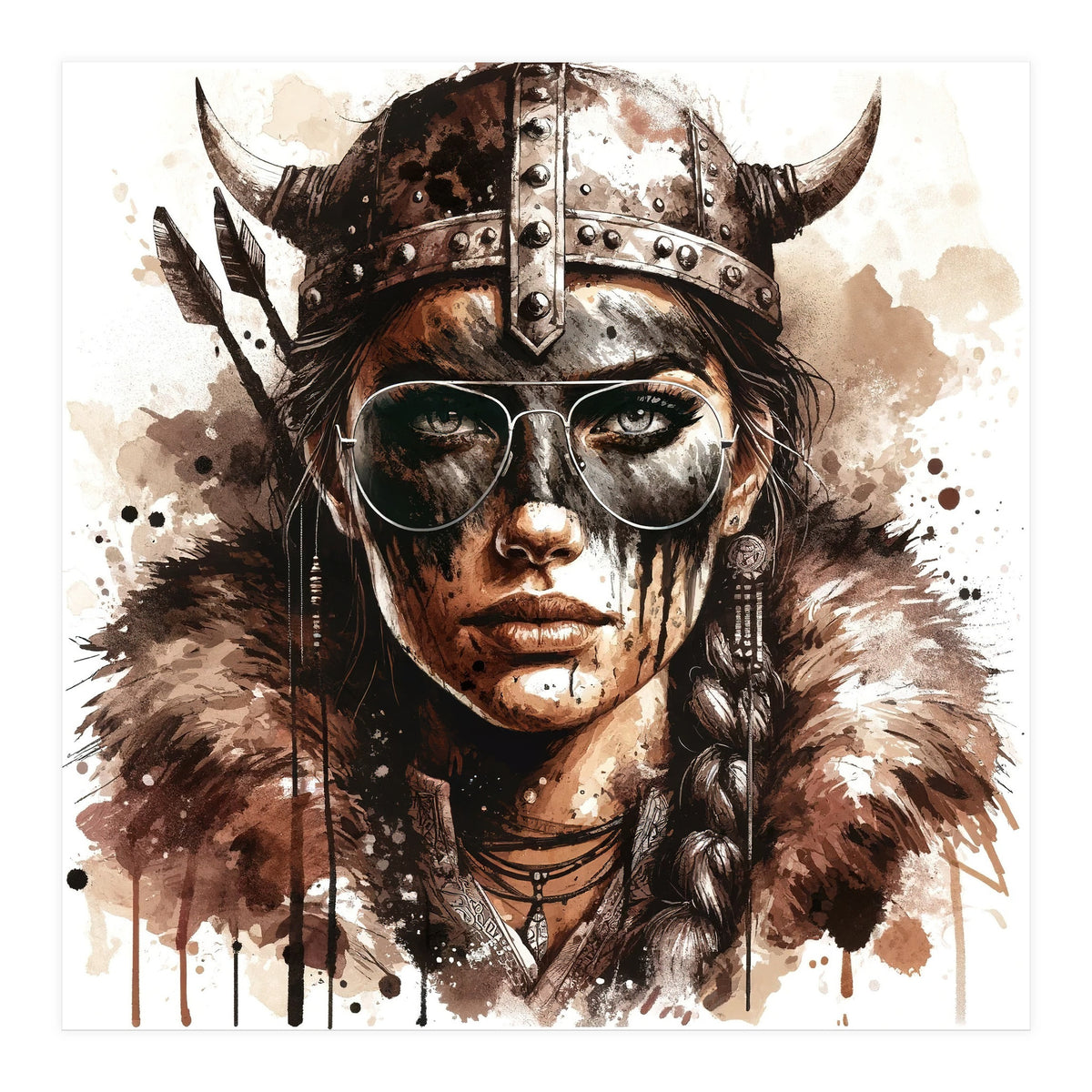 Modern Viking Woman Portrait (Print Only)