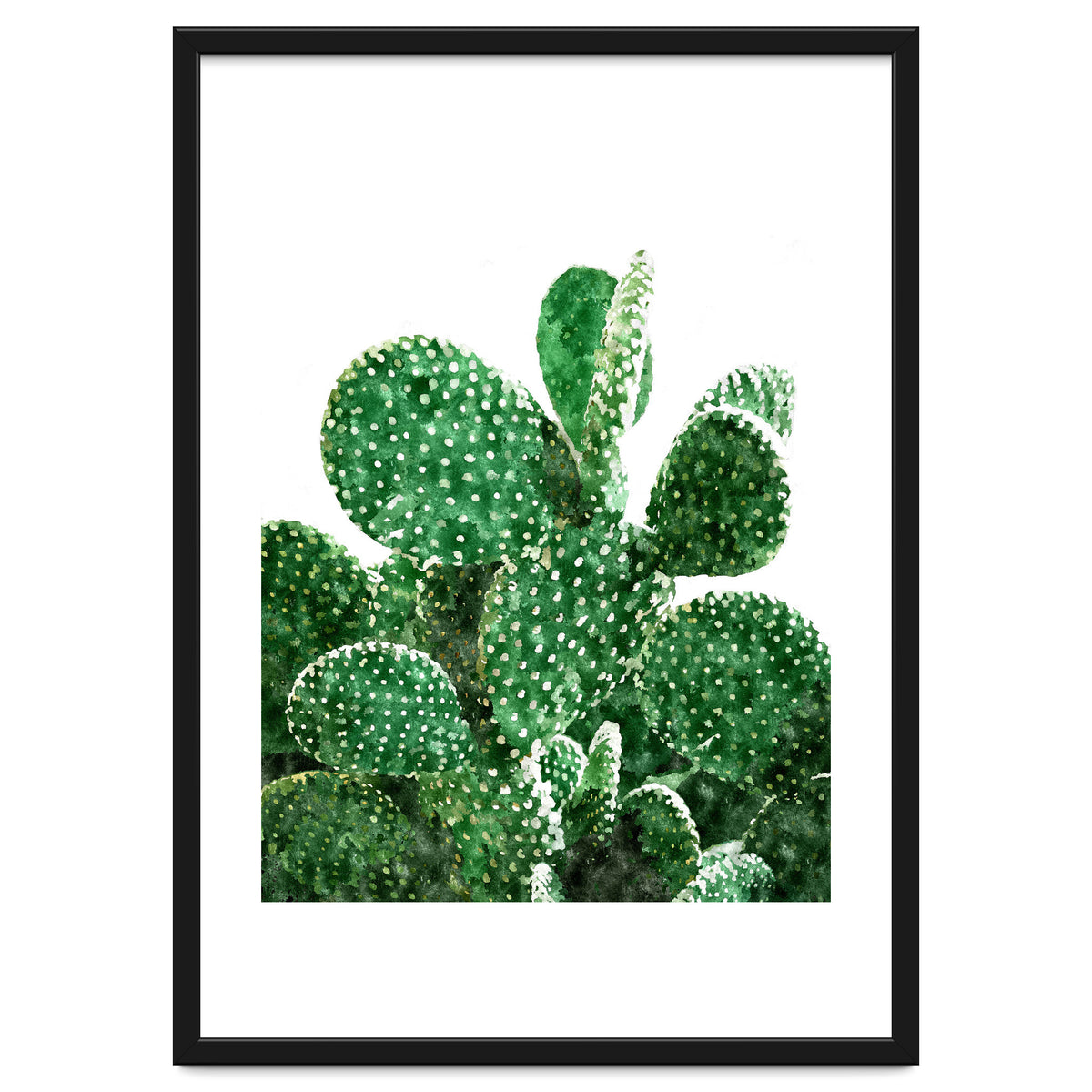 Velvet Cactus | Watercolor Botanical Plants | Minimal Boho Scandinavian Painting
