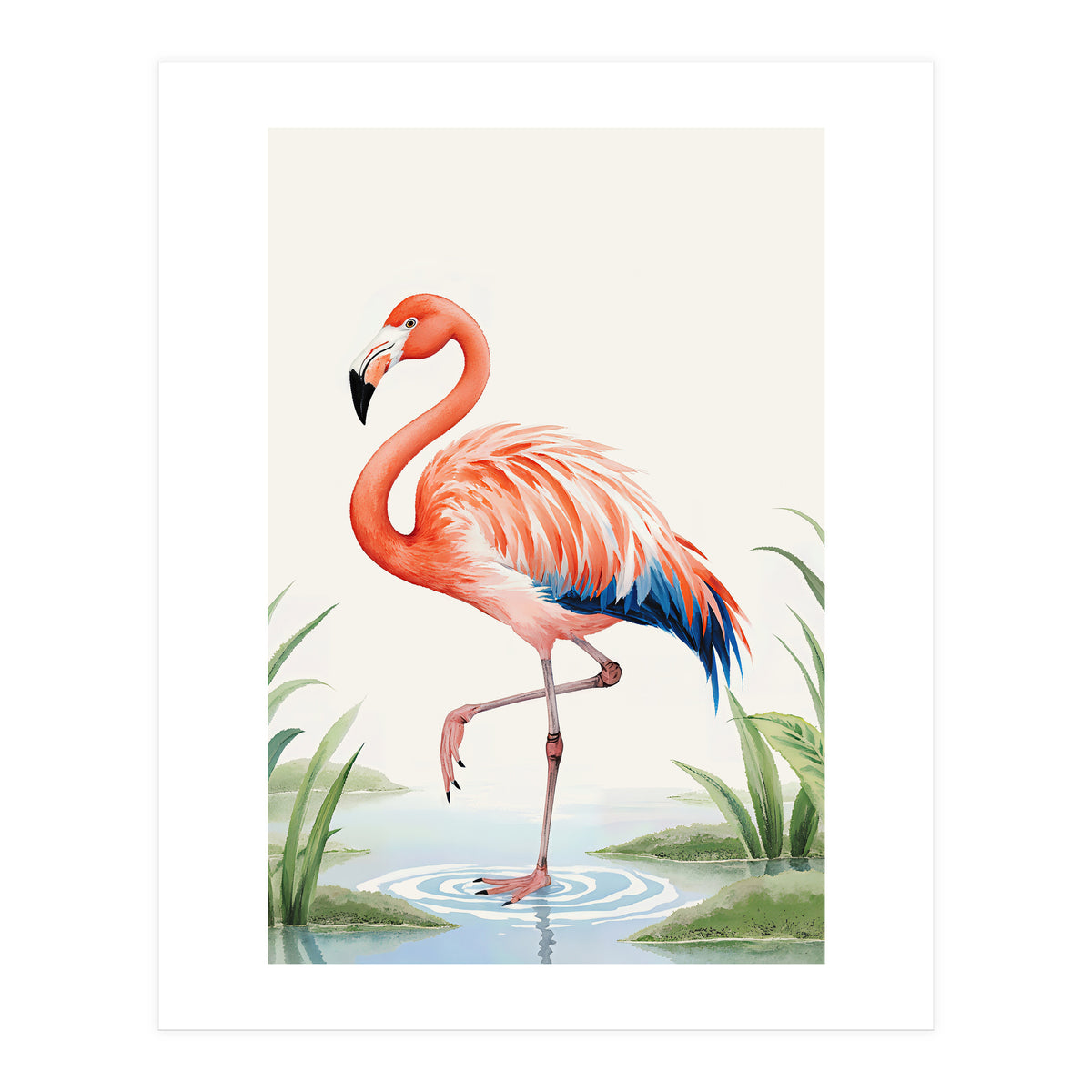 Flamingo Watercolor Illustration (Print Only)
