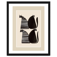 Minimalist Cats In Black And White