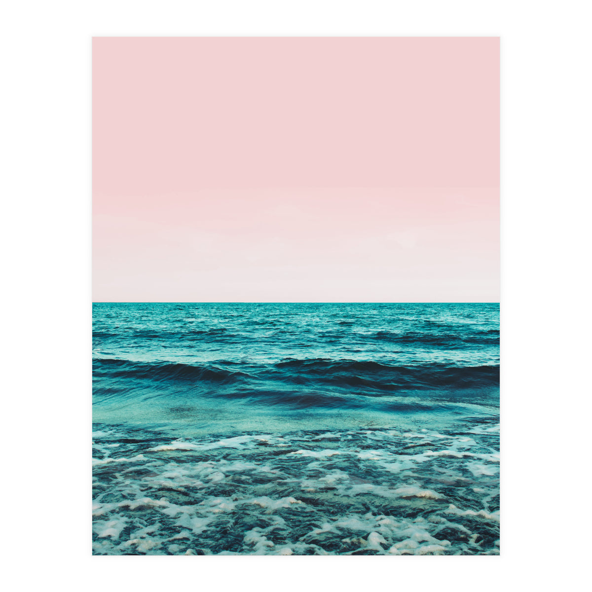 Ocean Love | Sea Beach Sand Waves Photography | Blush Nature Scenic Travel Island Digital (Print Only)
