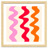 Squiggly Lines - orange, pink and cream thumbnail