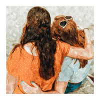 Soul Sisters | Modern Bohemian Friendship BFF Fashion | Friends Companion Summer Travel Painting (Print Only)