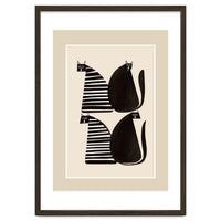 Minimalist Cats In Black And White