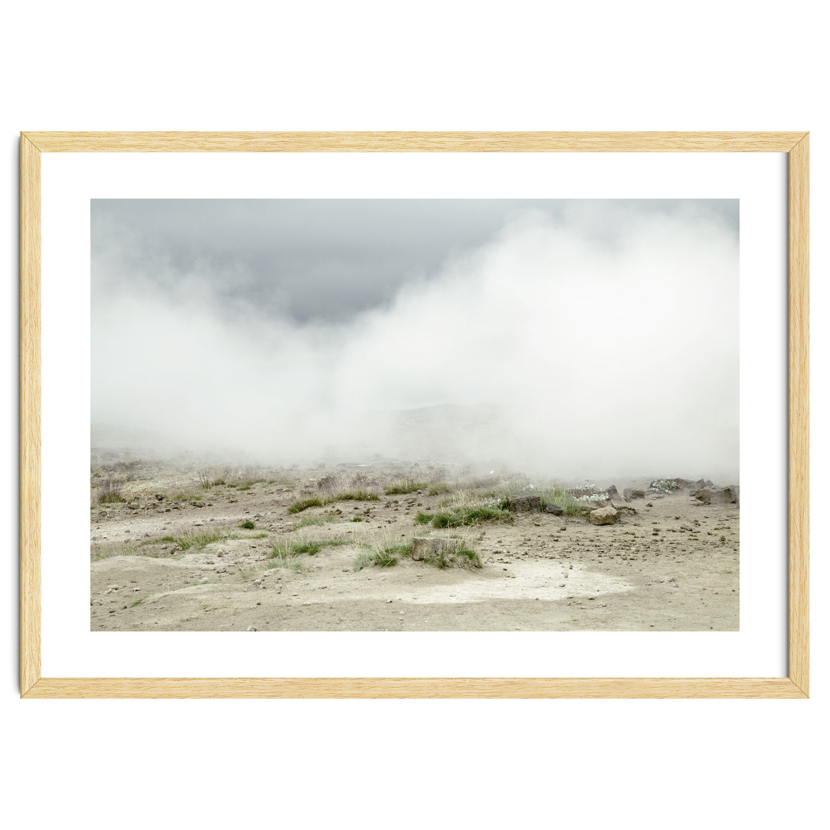 Landscape covered by hot spring steam - Iceland