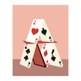 A House Made Of Cards, Relationship Concept Painting, Illustration Playing Cards, Spade Heart Eclectic Bohemian Contemporary (Print Only) thumbnail