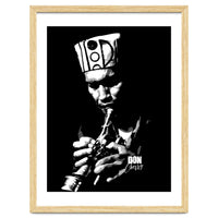 Don Cherry Trumpeter Jazz Music Legend in Grayscale