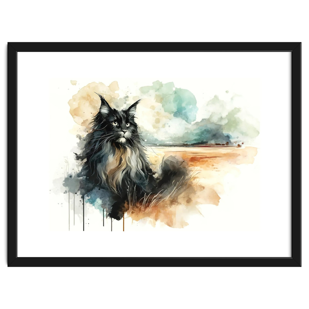 Majestic Cat In Coastal Landscape