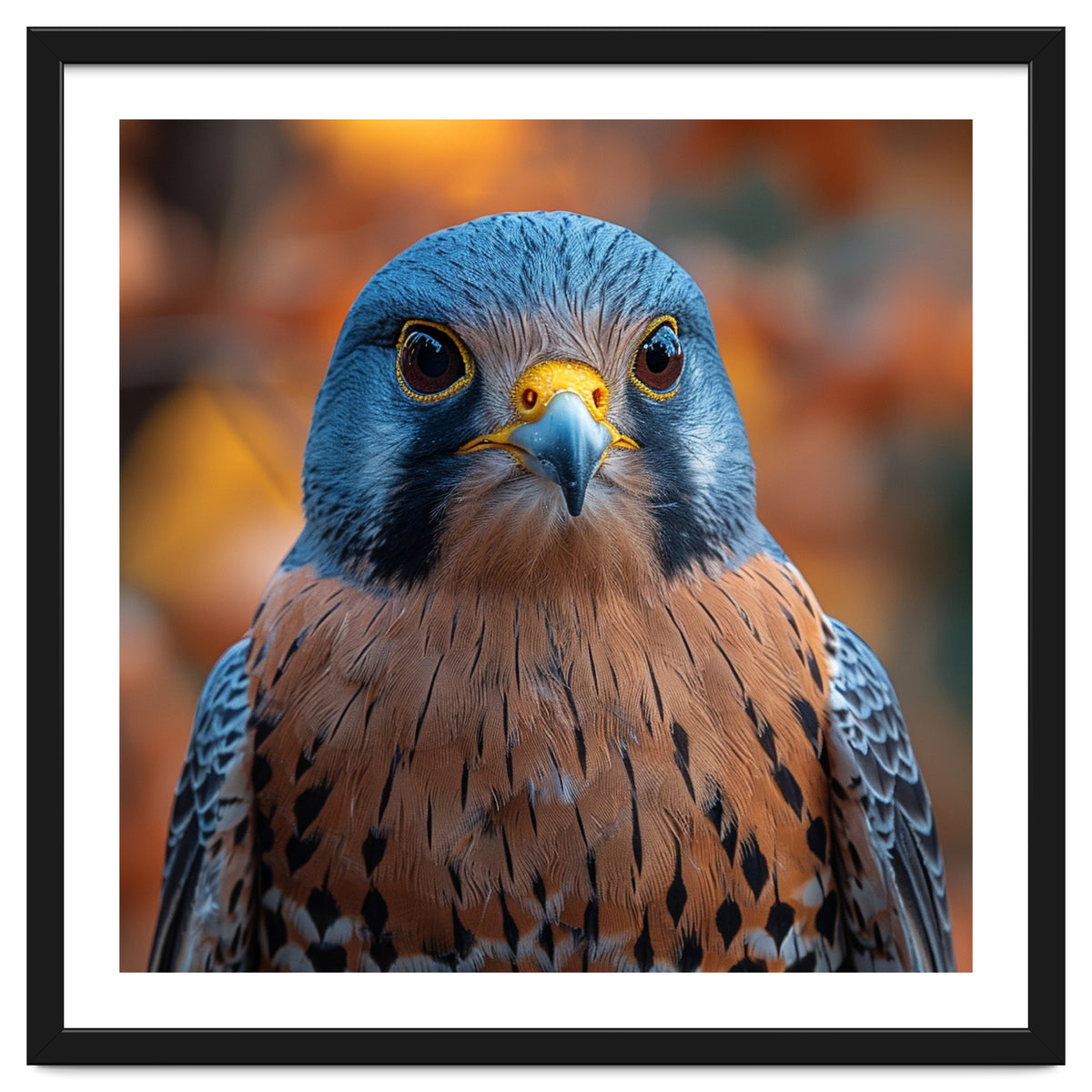 Close Up Of A Kestrel Bird Of Prey Portrait