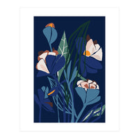Florals At Night – Modern Illustration (Print Only)