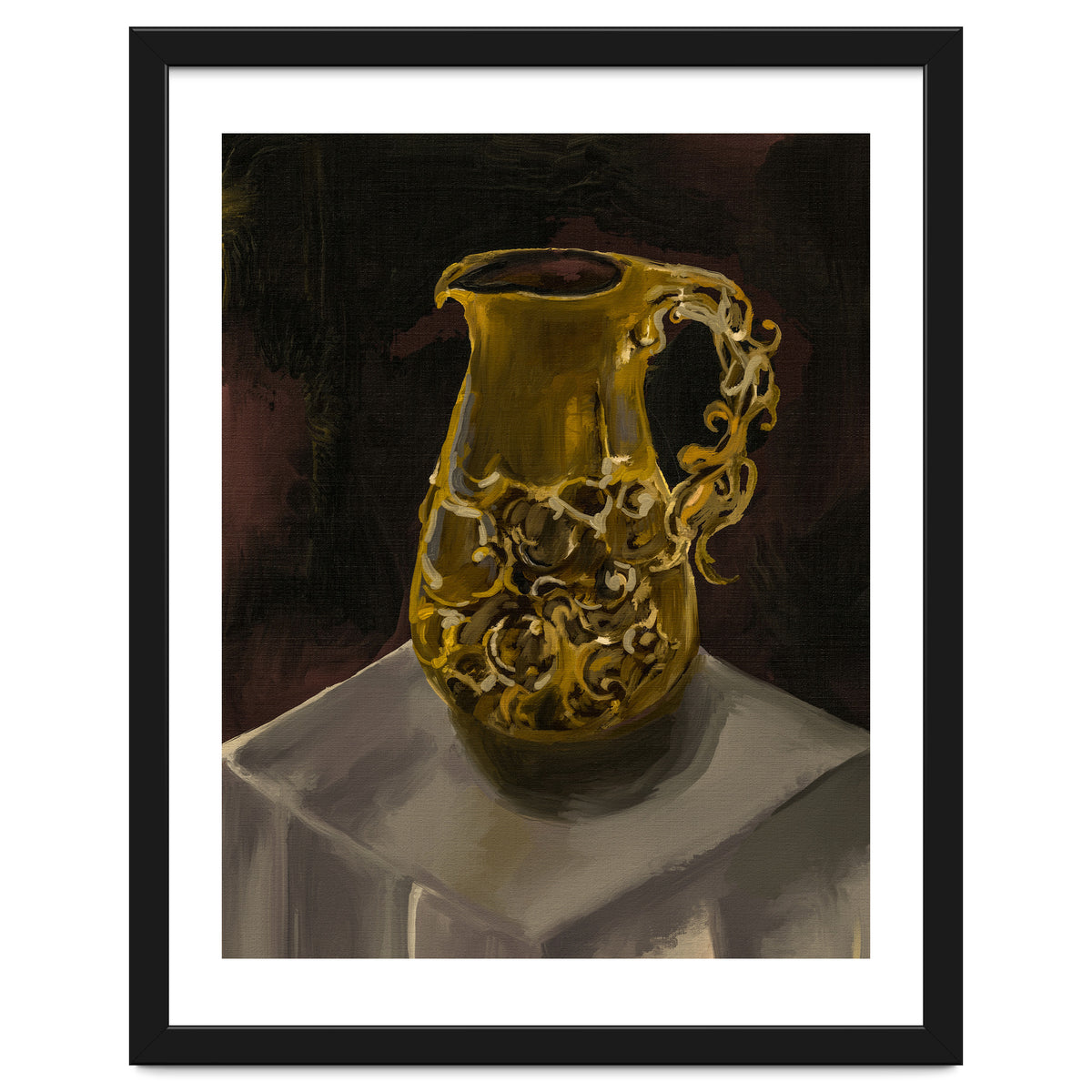 Golden Jug oil painted