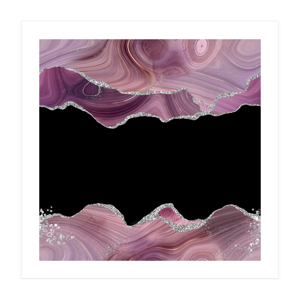 Mauve & Silver Agate Texture 03  (Print Only)