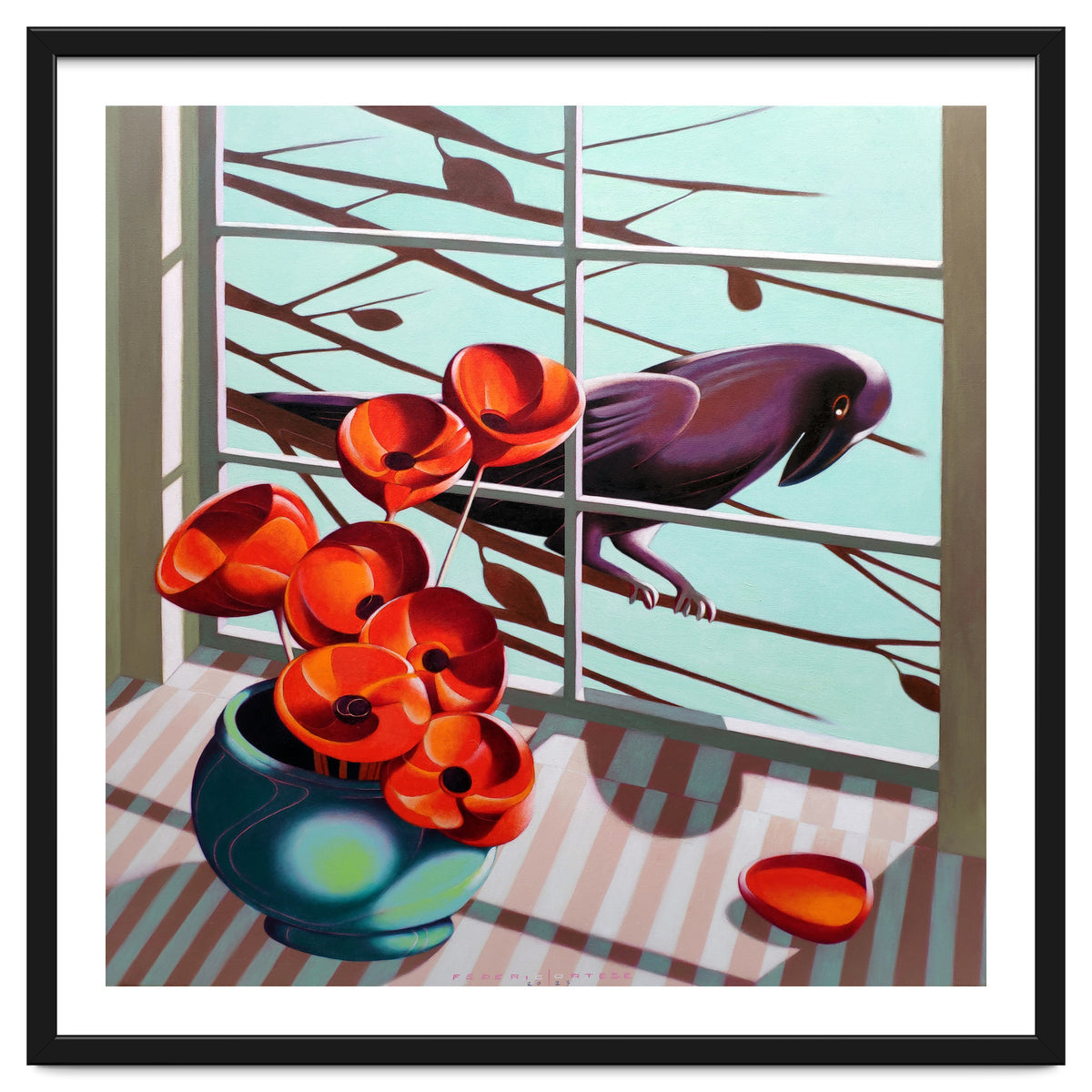 A crow outside the window