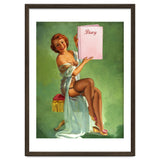 Pinup Girl Posing With Her Big Diary Book thumbnail