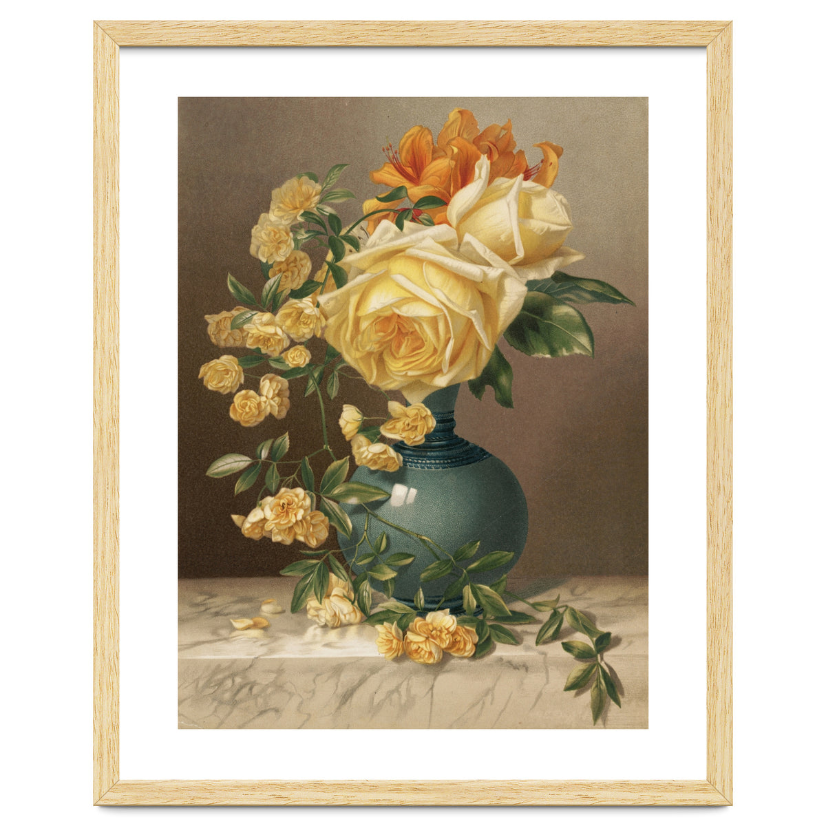 William Duffield – Marchal Niel Roses (1883) Botanical Floral Print
