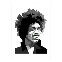 Jimi Hendrix Rock And Blues Music Black White (Print Only)