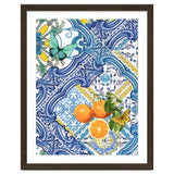 Mediterranean blue tiles, butterflies and citrus fruit thumbnail