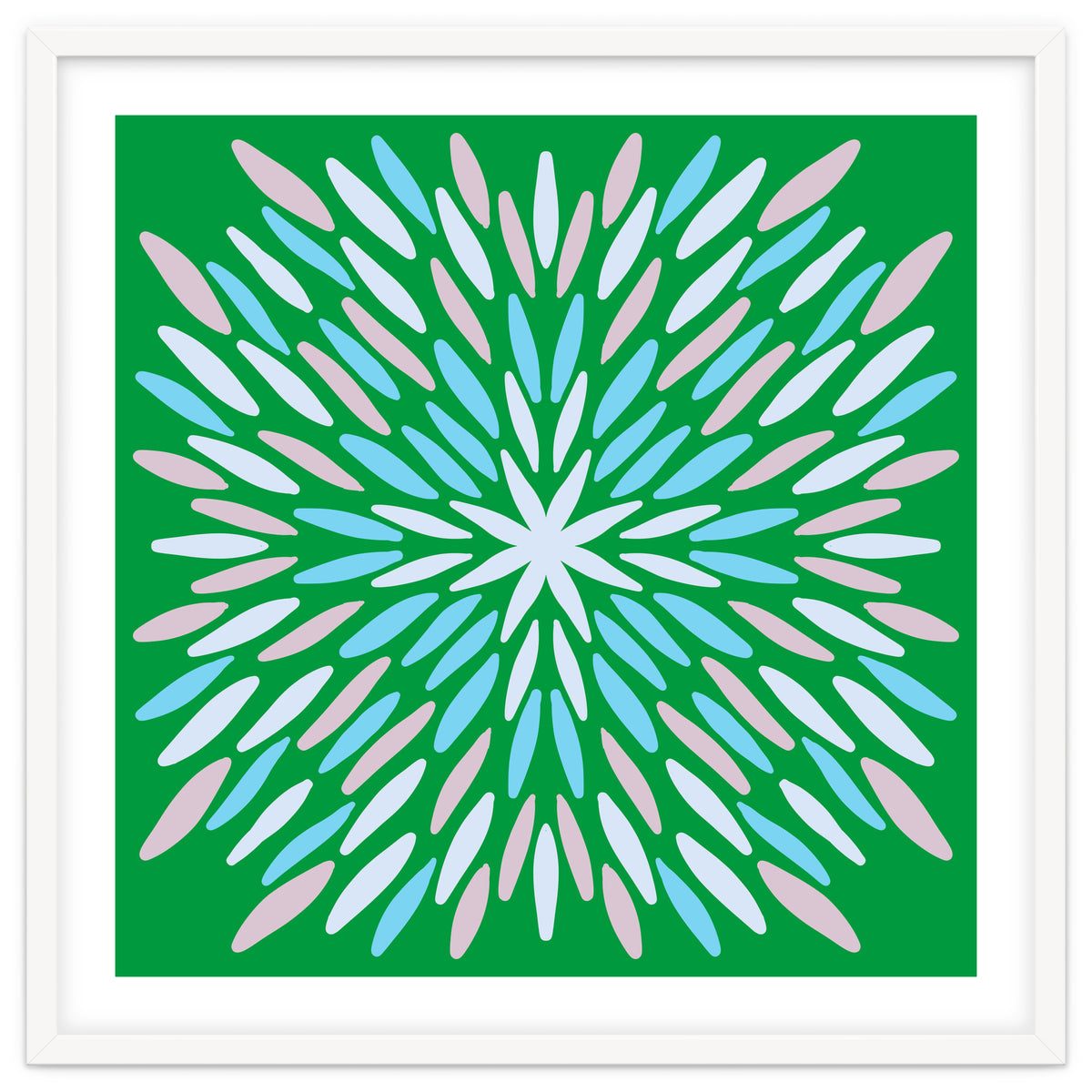 Petal Burst - green, blue, beige