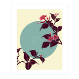 Pink flowers on a blue moon (Print Only) thumbnail