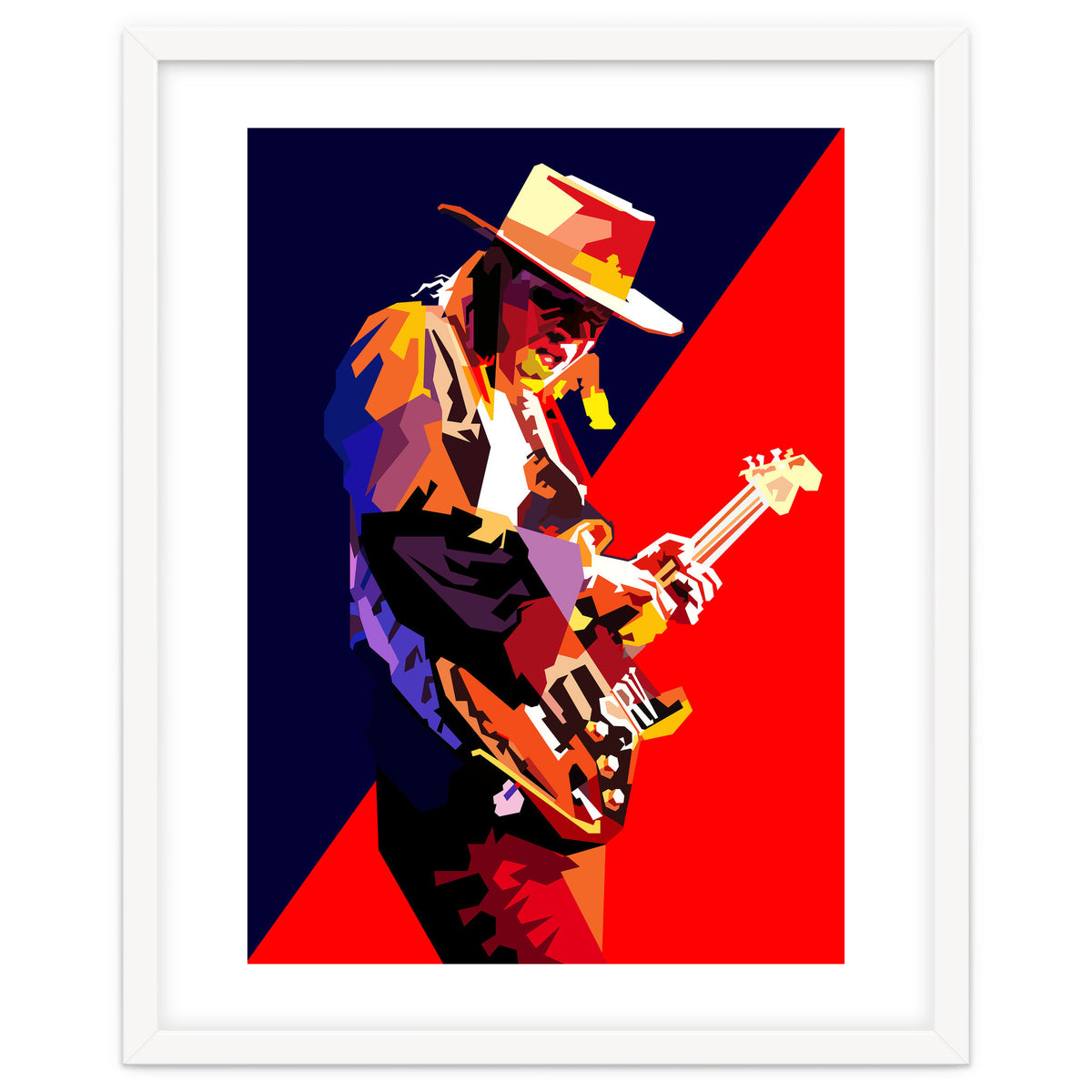 Stevie Ray Vaughan Rock Blues Guitarst Pop Art WPAP