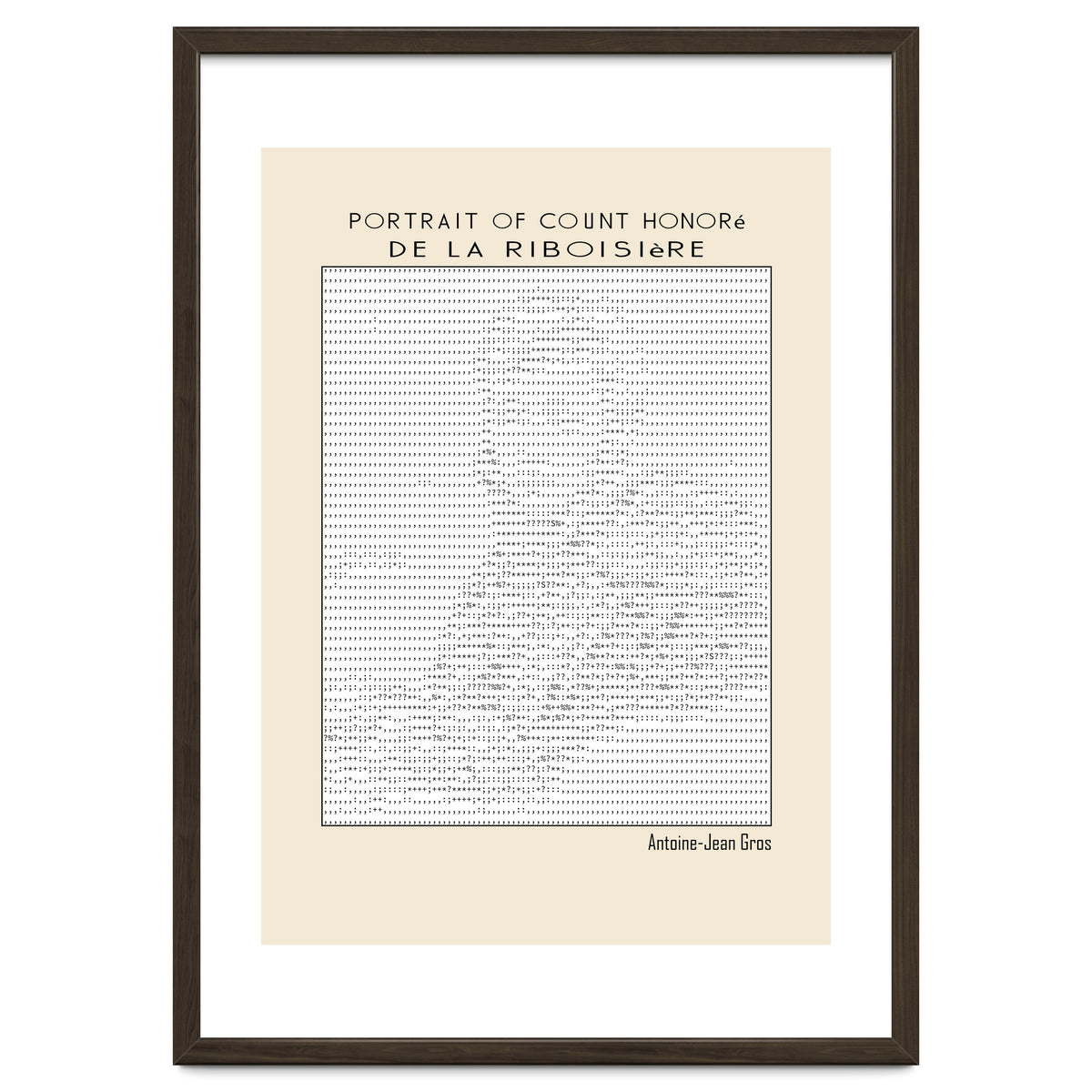 Portrait of Count Honoré de La Riboisière – Antoine-Jean Gros (ascii art)