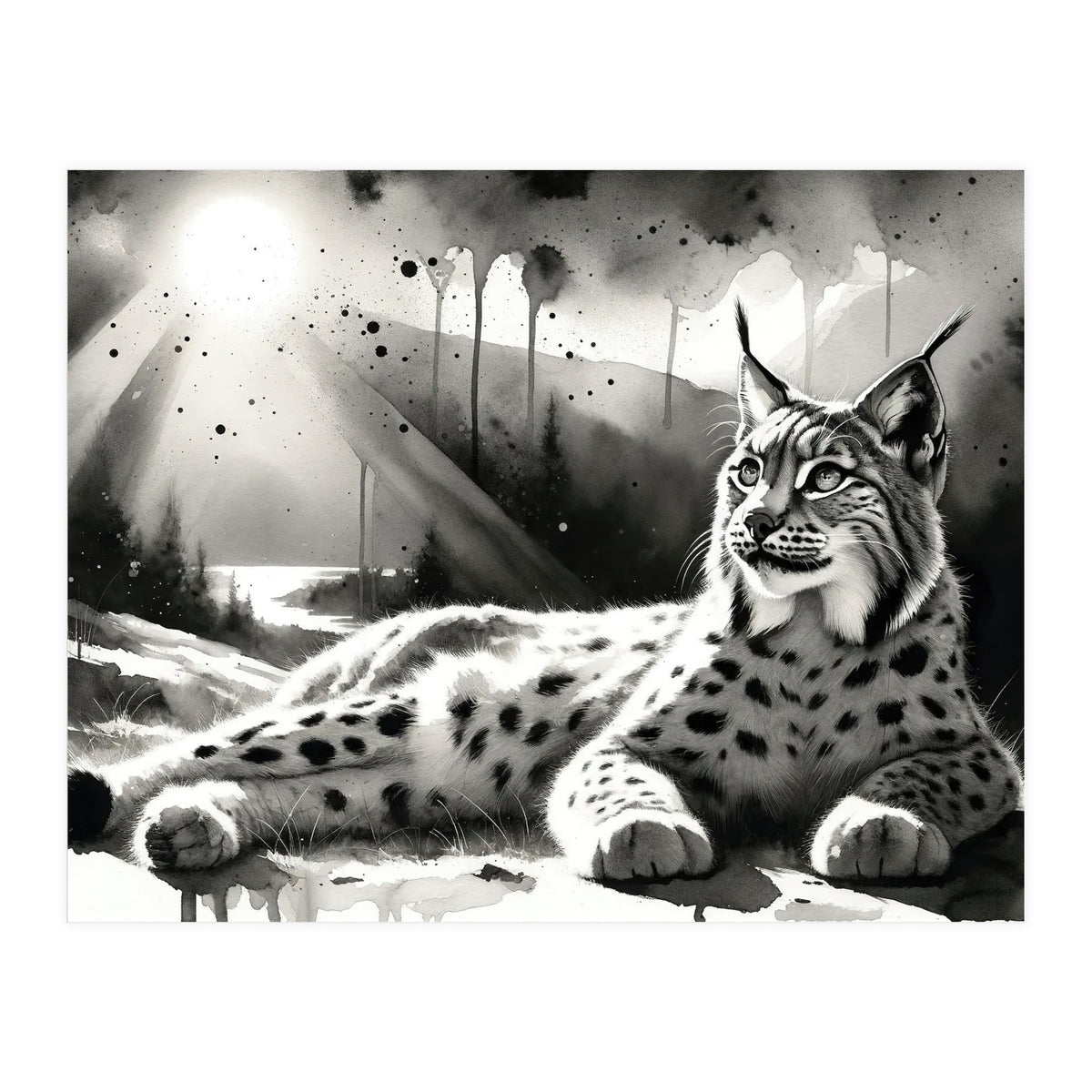 Lynx Resting In Sunlight (Print Only)