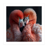 Two Flamingos Together Showing Affection (Print Only) thumbnail