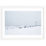 Benches along the pier on snow beach thumbnail