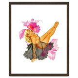 Pinup Sexy Woman Posing In Black Sleeping Dress thumbnail