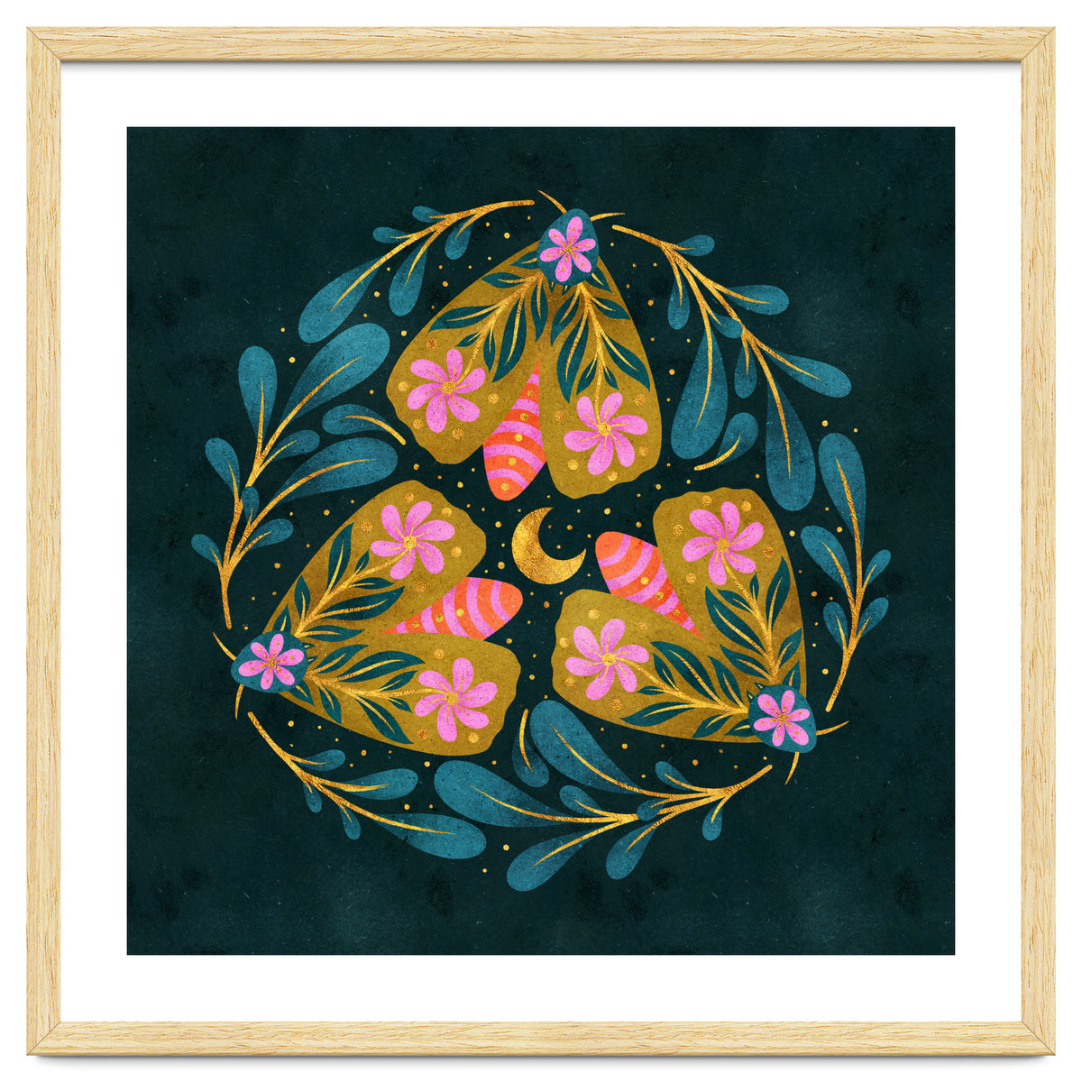 Floral Moths and Moon