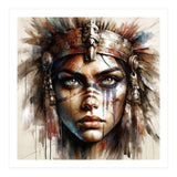 Regal Warrior Woman Watercolor Portrait (Print Only) thumbnail