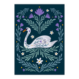 Swan Purple And Teal (Print Only) thumbnail