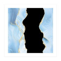 Blue & Gold Glitter Agate Texture 02  (Print Only)