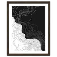 Abstract Black And White Wavy Lines Flowing