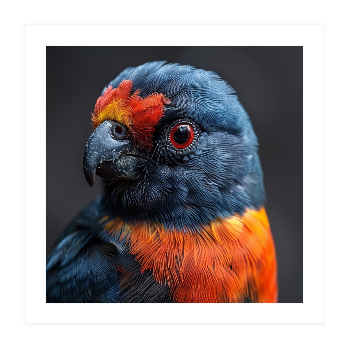 Close Up Portrait Of A Colorful Parrot (Print Only)