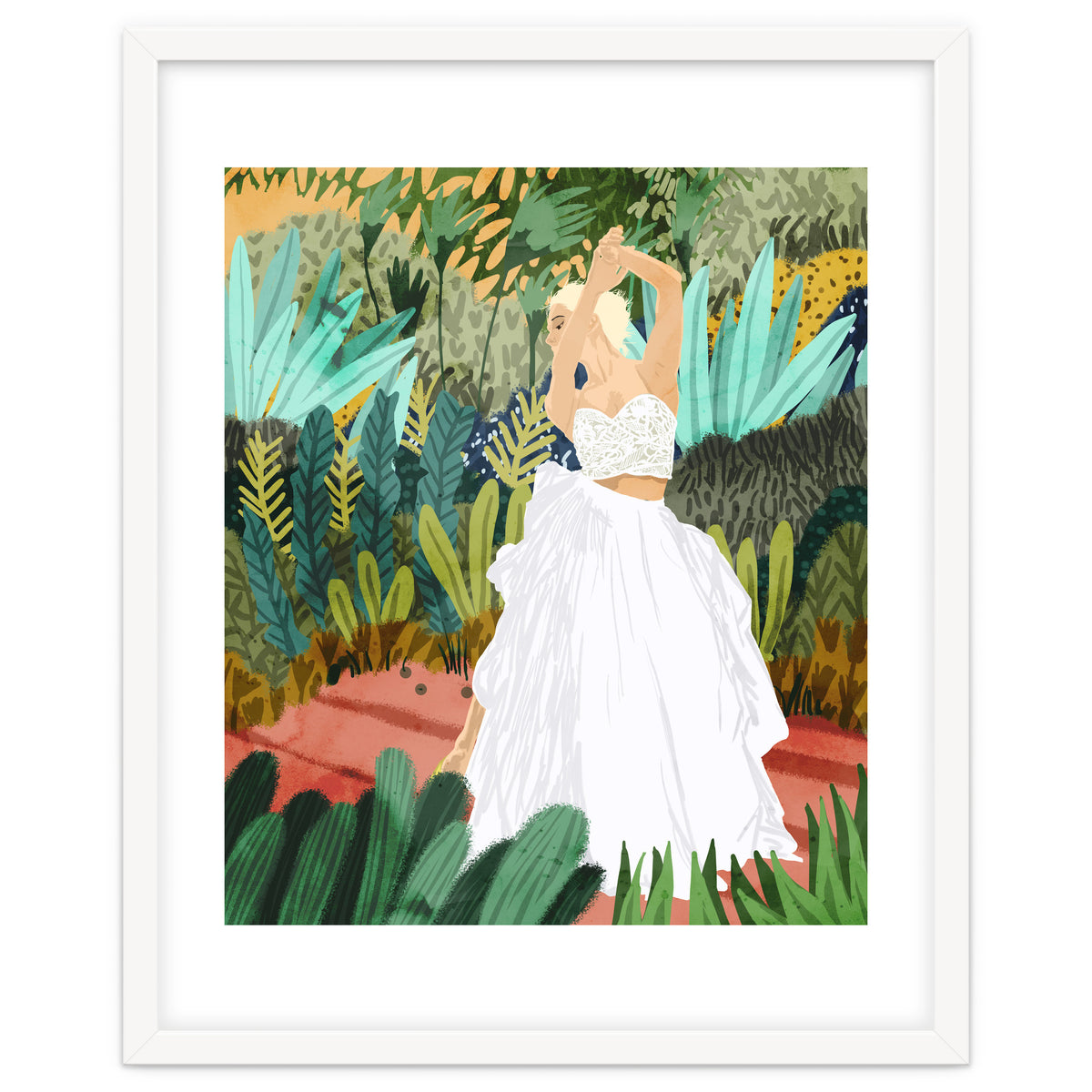 Forest Bride | Jungle Wedding Painting | Travel Solo | Blonde Woman Dancing Joy